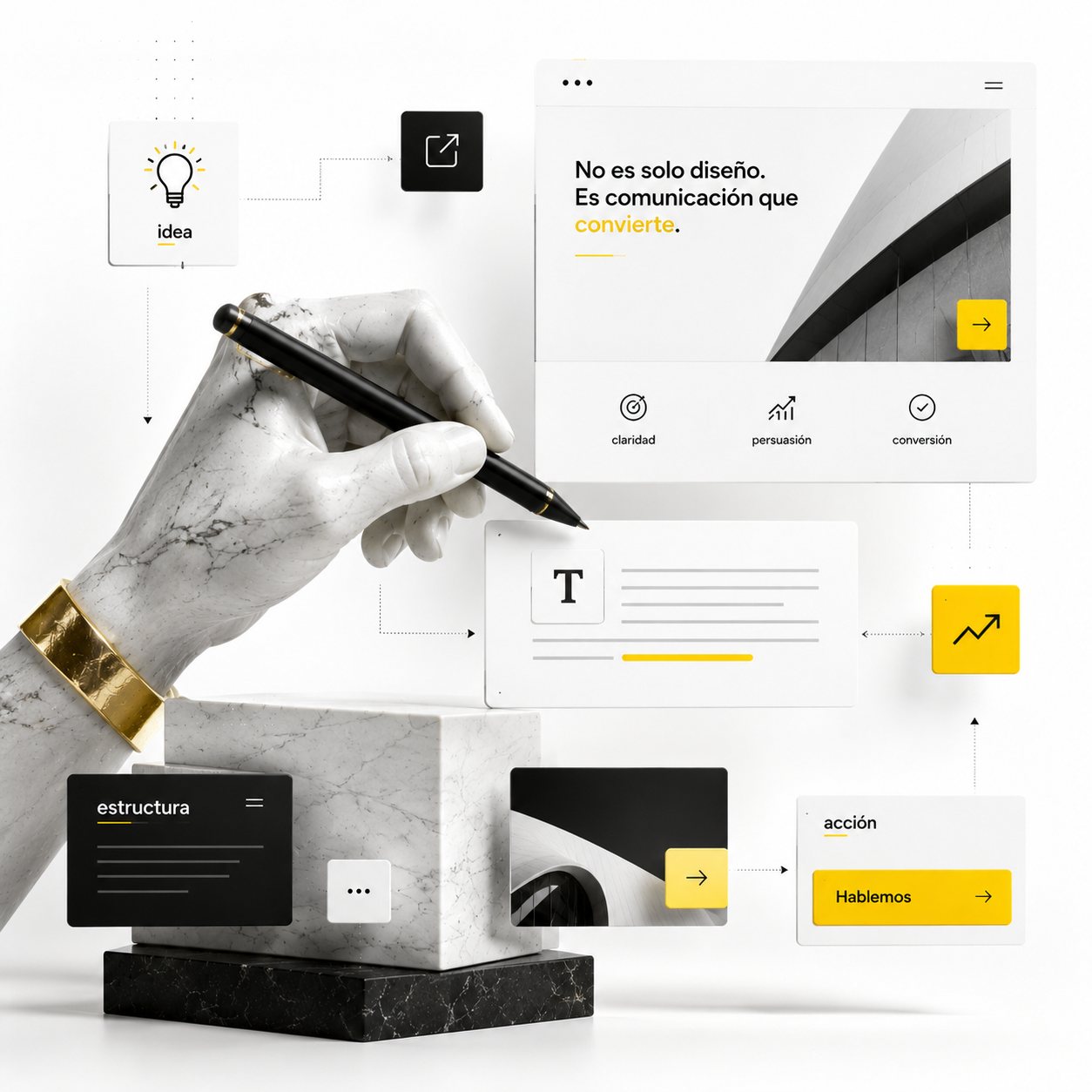Ejemplo de diseño visual comercial creado por Visionaurio para negocios